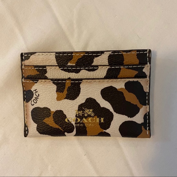 Coach Leopard Card Wallet EUC